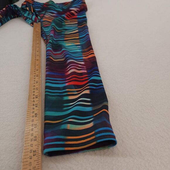 Athleta Womens Multicolor Striped Capri Leggings Size Small Tall Crop Zip Pocket - Picture 5 of 9